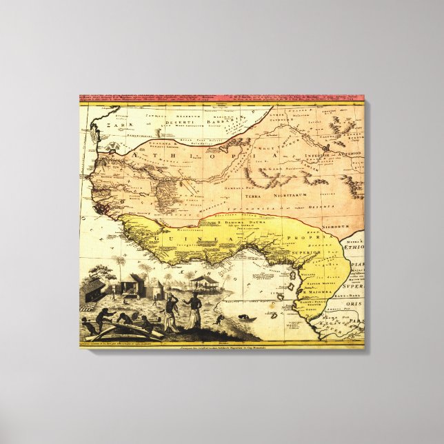 Lienzo África Occidental Mapa panorámicoÁfrica Occidental (Anverso)