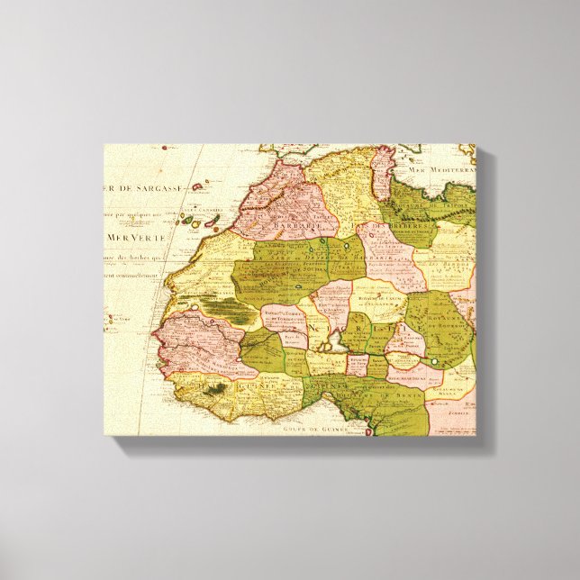 Lienzo África Occidental Mapa panorámicoÁfrica Occidental (Anverso)