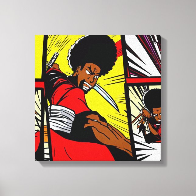 Lienzo Afro Ninja (Anverso)