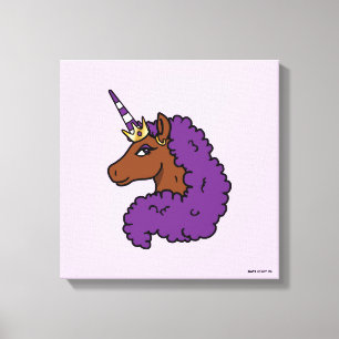 Lienzo Afro Unicornio púrpura