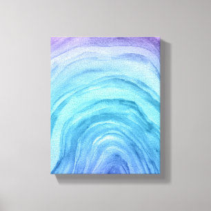 Lienzo Ágate II Ombre Azul Abstracto Acuarela