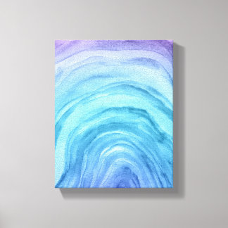 Lienzo Ágate II Ombre Azul Abstracto Acuarela