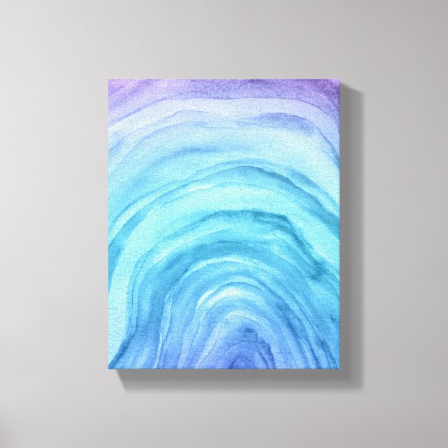 Lienzo Ágate II Ombre Azul Abstracto Acuarela (Anverso)