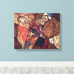 Lienzo Agonía, la lucha de la muerte por Egon Schiele
