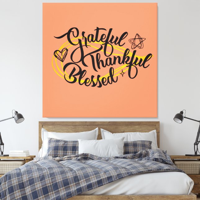 Lienzo Agradecidos y agradecidos regalos de Acción de Gra (Insitu(Dormitorio))
