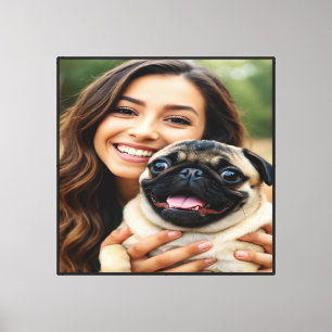 Lienzo Agregar foto de pug personalizar