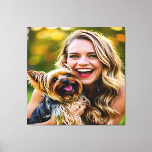 Lienzo Agregar foto de Yorkshire Terrier Personalizar