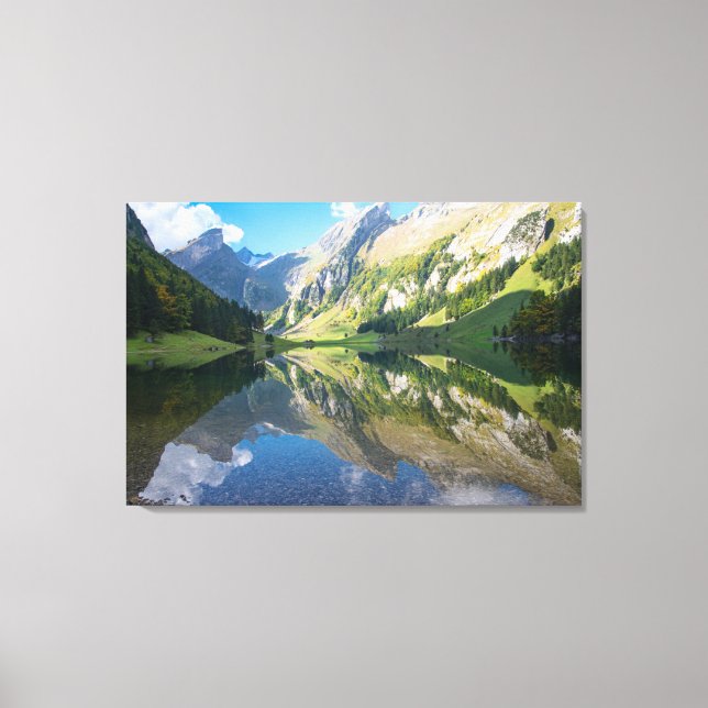 Lienzo Agua | Alpes suizos en el lago Seealpsee Suiza (Anverso)