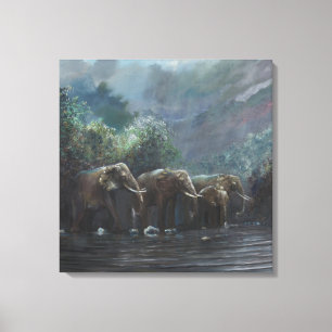 Lienzo Agua de bienvenida 1990