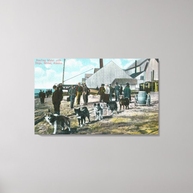 Lienzo Agua de Hauling con perrosNome, AK (Anverso)