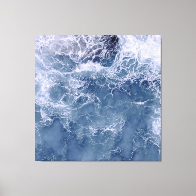 Lienzo Agua índigo del mar de espuma oceánica (Anverso)