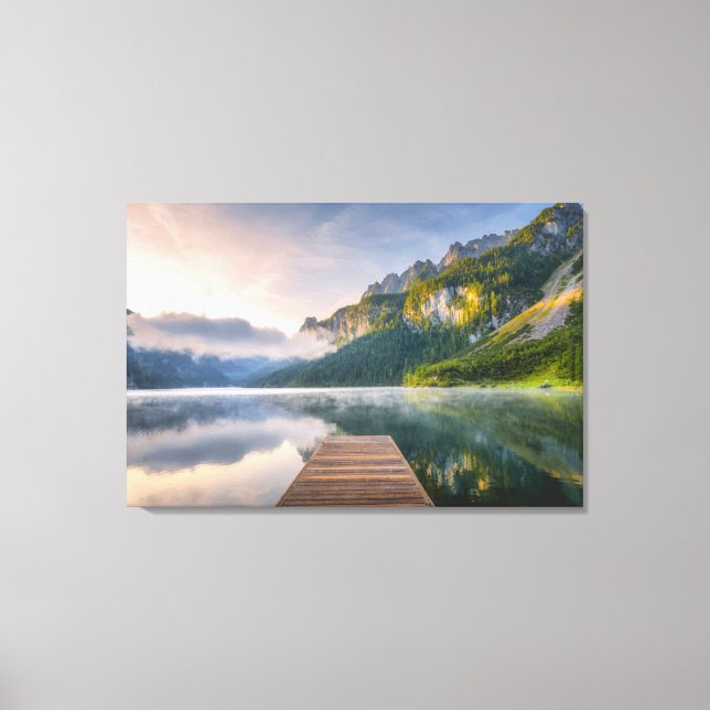 Lienzo Agua | Lago alpino de Azure, Austria (Anverso)