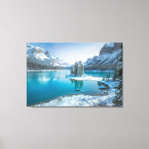 Lienzo Agua Parque nacional Jasper de invierno, Canadá
