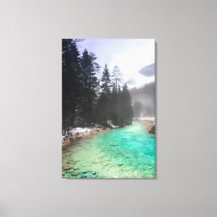 Lienzo Agua turquesa en Mojstrana, Eslovenia