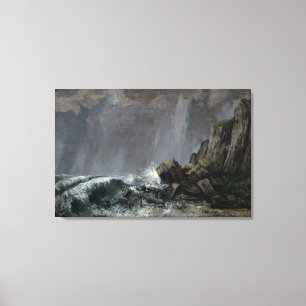 Lienzo Aguacero en Etretat