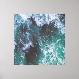 Lienzo Aguas y olas marinas de aguas profundas verdes y t