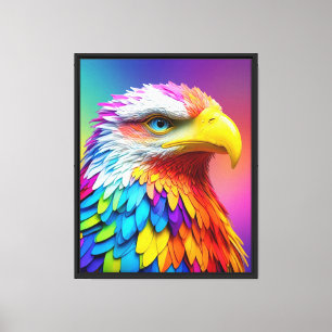 Lienzo Águila calva de color arcoiris 65456