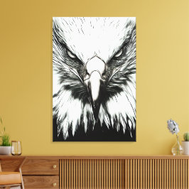Lienzo Águila de moda en blanco y negro