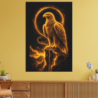 Lienzo Águila Dorada Majestuosa Brillante Celestial