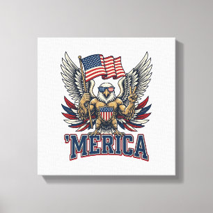 Lienzo Águila Patriótica Merica Camiseta Diseño Vector Vi