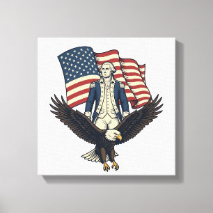 Lienzo Águila Patriótica y General Colonial Vintage Vecto