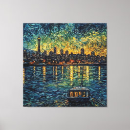Lienzo Aguja del espacio de asientos al estilo van Gogh