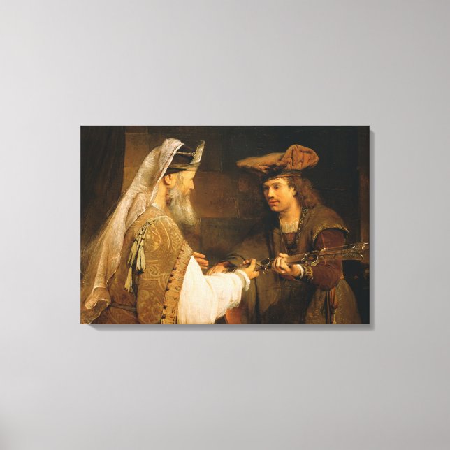 Lienzo Ahimelec dio la espada de Goliat a David (Anverso)