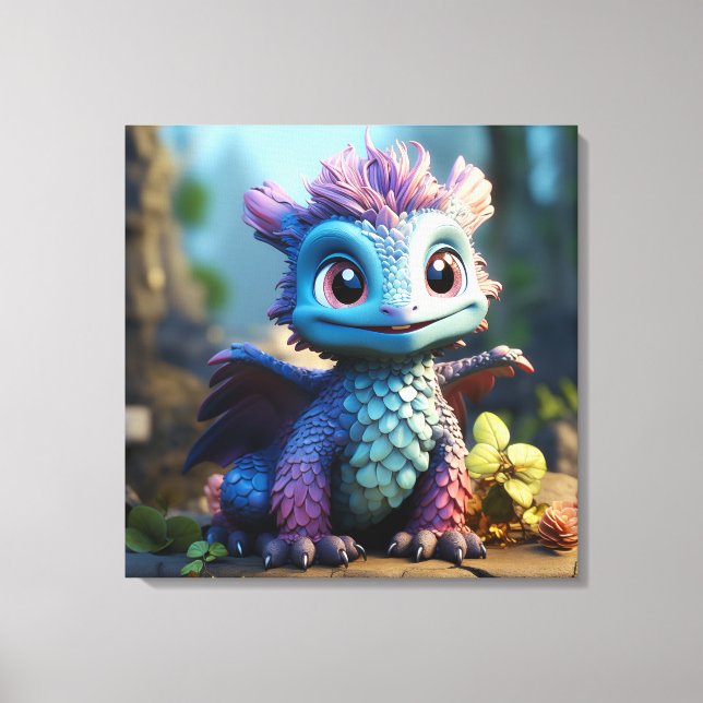 Lienzo Aiden, un dragón caprichoso (Anverso)