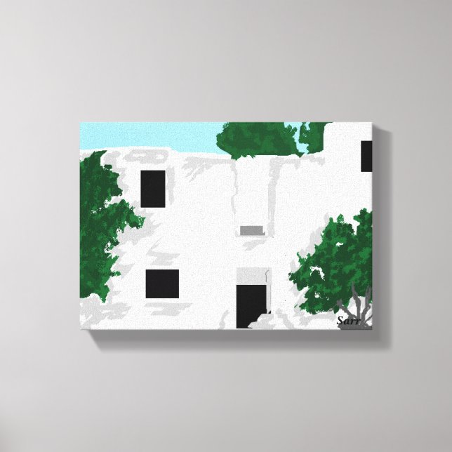 Lienzo Ajuste de lienzo/Monasterio de Paleokastro Grecia (Anverso)