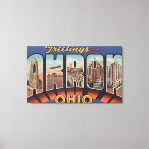 Lienzo Akron, letra ScenesAkron, OH de OhioLarge