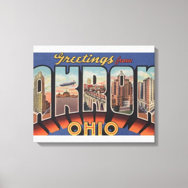 Lienzo Akron, OhioLarge Letter Scenes Akron, OH (Anverso)