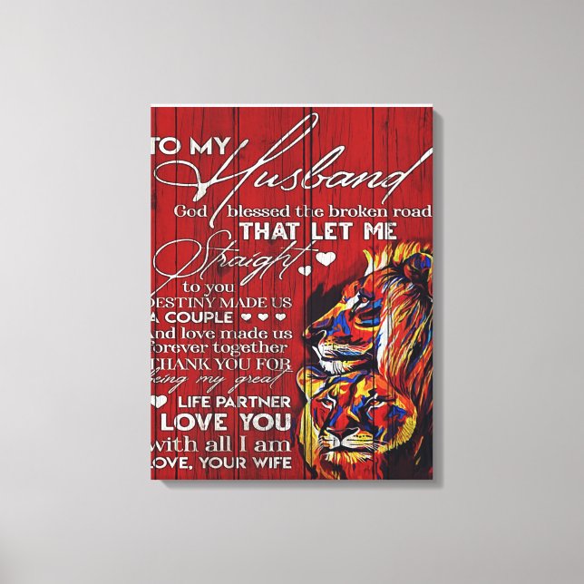 Lienzo Al regalo de mi marido, mejor regalo de vacaciones (Anverso)