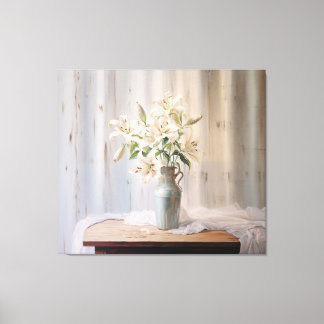Lienzo Alabaster Lilies Elegant Floral - Digital Pastel