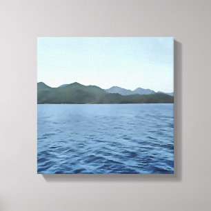 Lienzo Alarma De La Pintada Turquesa De La Costa