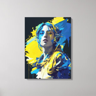 Lienzo Alarma de "Ucrania". Llorar. Dolor.