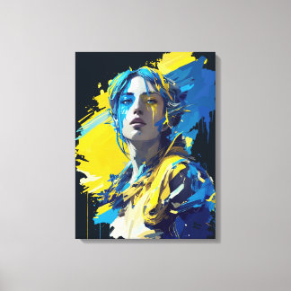 Lienzo Alarma de "Ucrania". Llorar. Dolor.