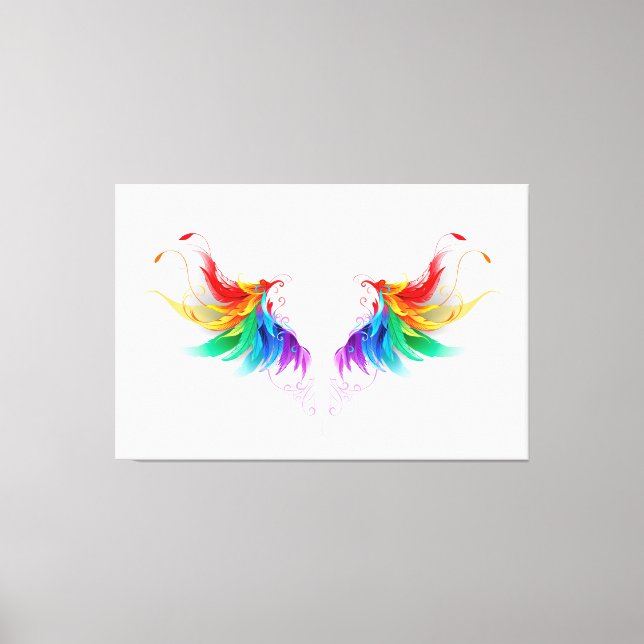 Lienzo Alas del arco iris fluidas (Anverso)
