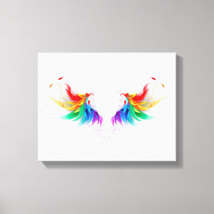 Lienzo Alas del arco iris fluidas