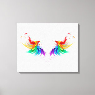 Lienzo Alas del arco iris fluidas