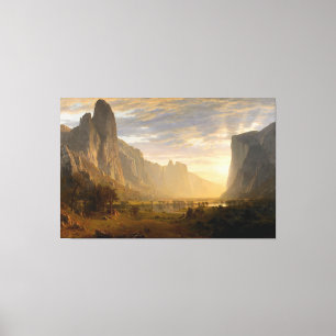 Lienzo Albert Bierstadt Mirando hacia abajo el valle de Y