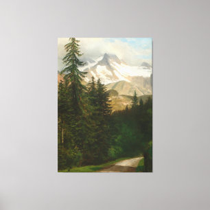 Lienzo Albert Bierstadt Pintando Nieve en el Alto País