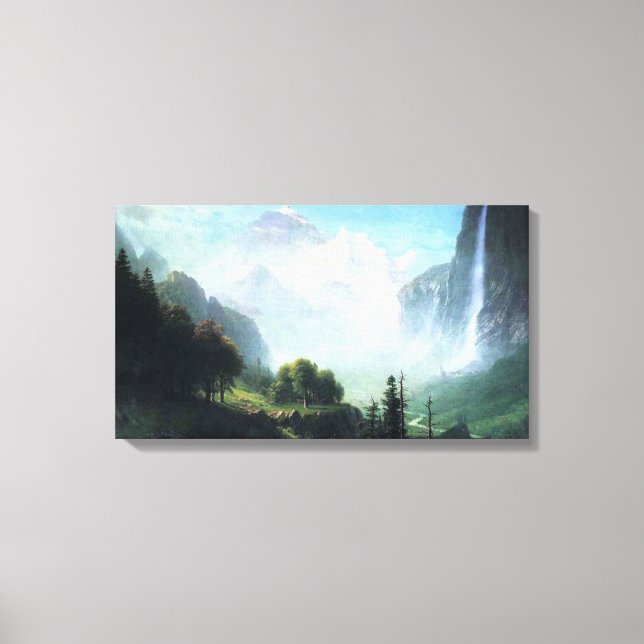 Lienzo Albert Bierstadt staubbach cae cerca de lauterbrun (Anverso)