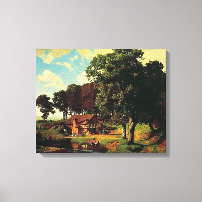 Lienzo Albert Bierstadt, Un Molino Rústico (Anverso)