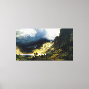Lienzo Albert Bierstadt - Una tormenta en las montañas ro