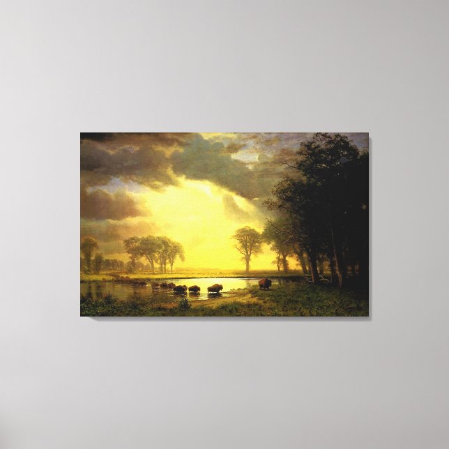 Lienzo Albert Bierstadt's The Buffalo Trail, 1867 (Anverso)