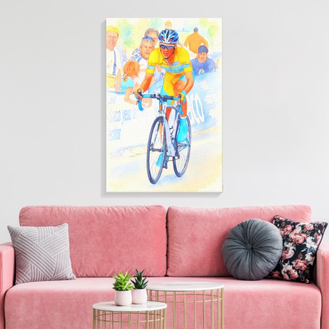 Lienzo Alberto Contador Cima del Puerto de Navacerrada 20 (Insitu (Sala de estar))