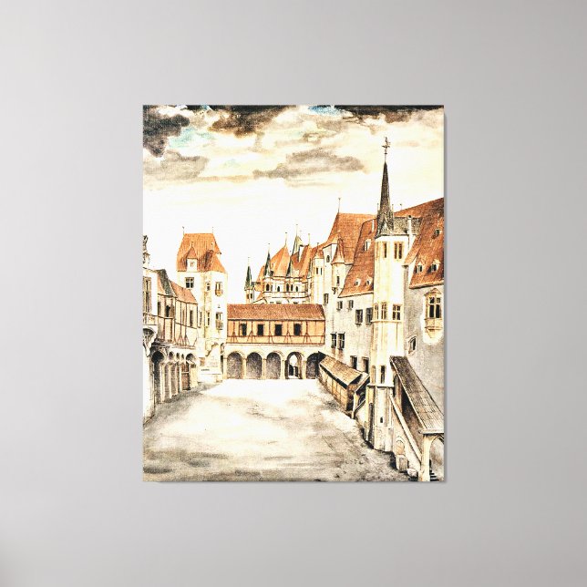 Lienzo Albrecht Durer, patio del antiguo castillo, (Anverso)