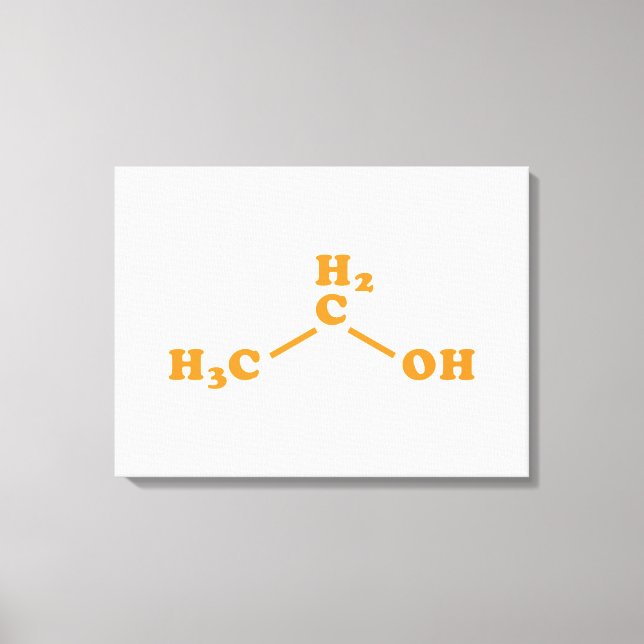 Lienzo Alcohol Etanol Fórmula química molecular (Anverso)