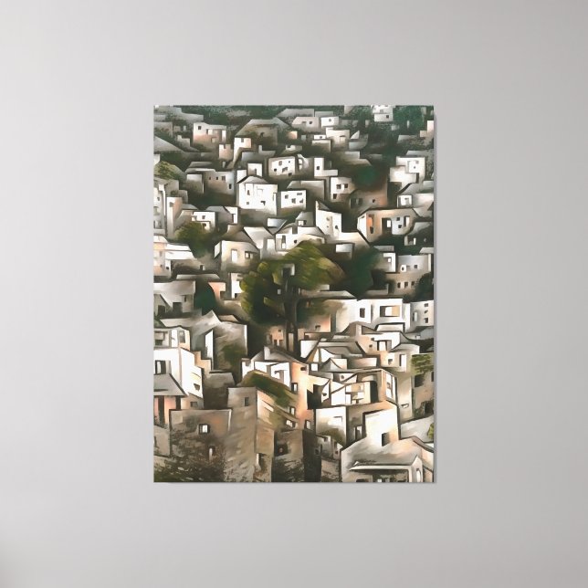 Lienzo Aldea Abandonada De Kayakoy Fethiye Paisajes De Ar (Anverso)