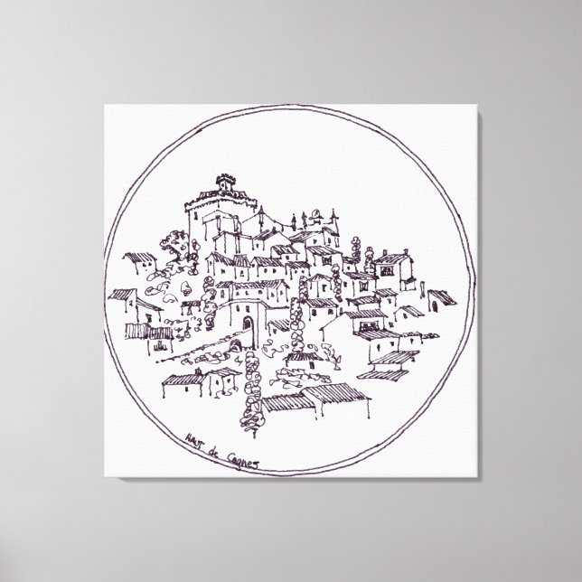Lienzo Aldea de Haut de Cagnes | Provenza, Francia (Anverso)
